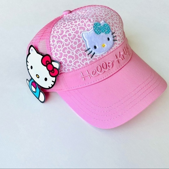 HELLO Kitty Pink Mesh Trucker Hat Women + Girls - Picture 5 of 16